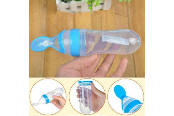 Silicone Baby Food Bottle With Spoon