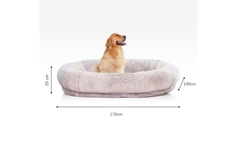 PETSWOL Washable Human Dog Bed - 170x100x25cm - Khaki