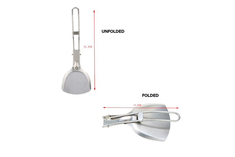 Outdoor Foldable Stainless Steel Picnic Cookware Spatula Camping Supplies - Silver - Standard