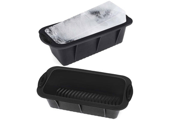 2Pcs Ice Block Mold Silicone Ice Grid Mould Black