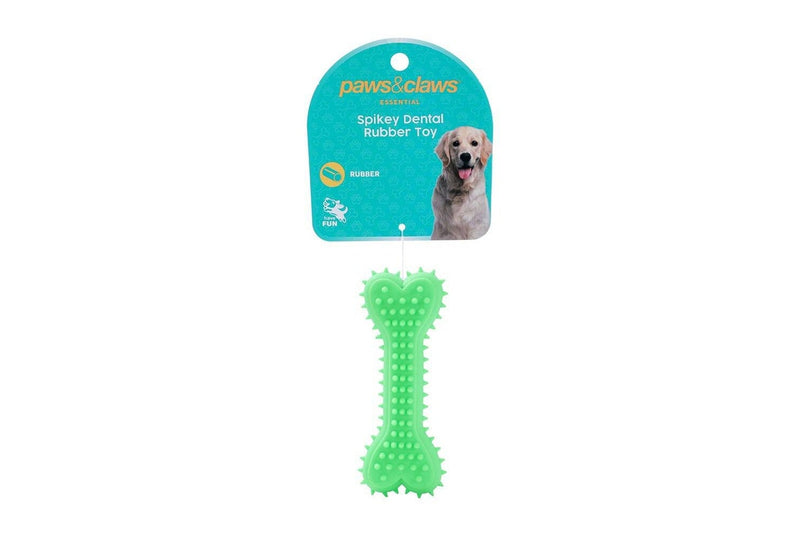 12pc Paws & Claws Rubber Spikey Bone Pet Dental Bite Chew Teething Toy Assort