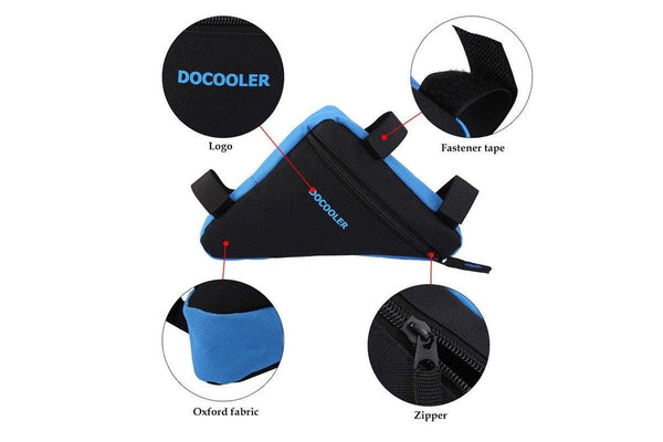 Triangle Cycling Bike Bicycle Front Saddle Tube Frame Pouch Bag Holder Outdoor Blau - Standard