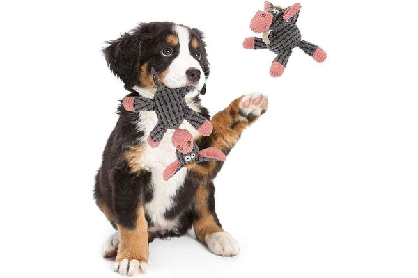 Squeaky Dog Toys Puppy Pet Chew Squeaker Plush Toy Teething Toy-Pink