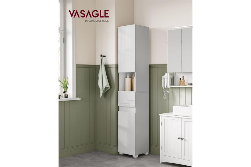 VASAGLE Tall Bathroom Cabinet - White