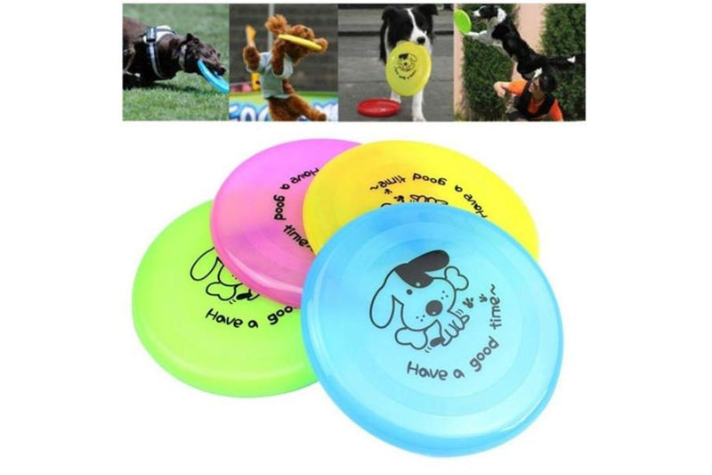 Random Large Dog Puppy Plastic Frisbee Fetch Flying Disc Training Toy - Standard