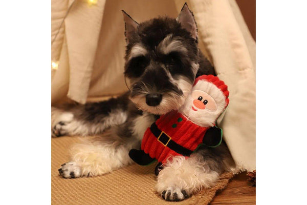 Pet Dog Animal Chew Squeaky Plush Toys Christmas Theme Santa Claus Style