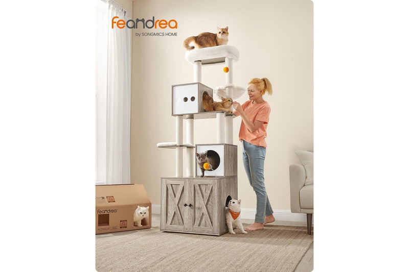 Vasagle Feandrea Cat Tree with Litter Box Enclosure - Greige