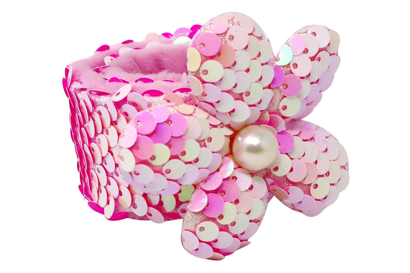 Pink Poppy: Flower Sequin Slap Bracelet (Assorted)