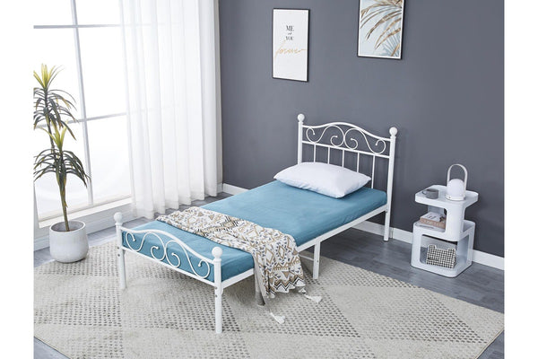 Fraser Country Single Metal Bed Frame - White