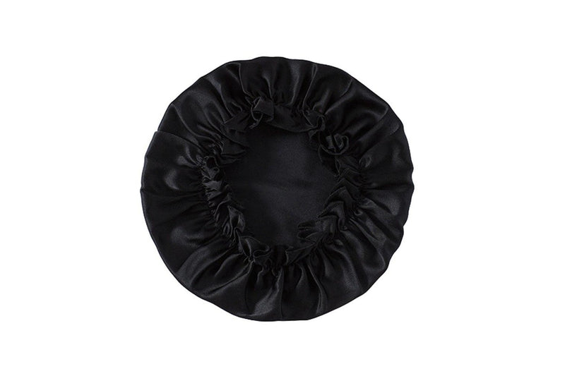 Soft Breathable 100% Mulberry Silk Sleep Night Cap Good for Your Hair Care - Black