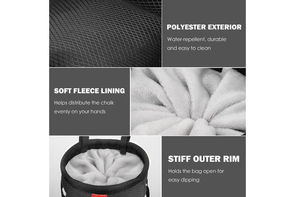 Magnesia Sack Rock Climbing Chalk Bag Waterproof Pocket For Weight Lifting Outdoor Bouldering