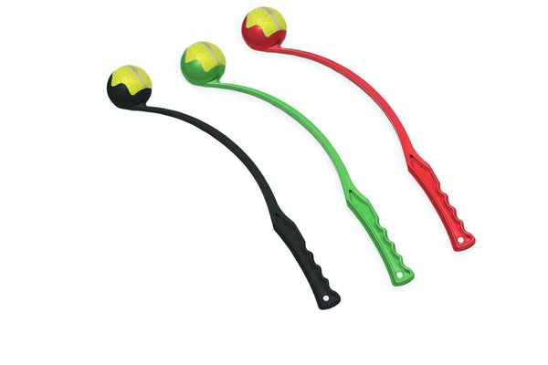 3 x Pet Dog Puppy Tennis Ball Launcher Chucker Thrower Long 64cm with Tennis ball