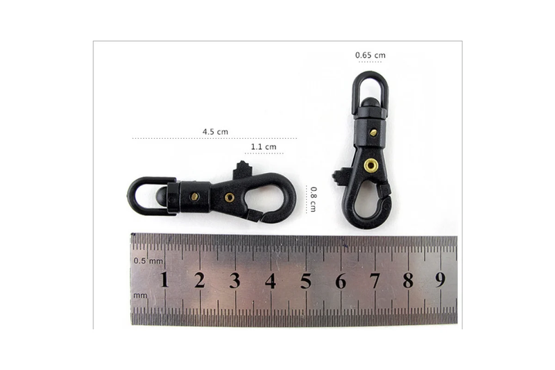 Camping Hiking Tactical Outdoor Equipment Rotating Mini Hook Buckle Black - Black