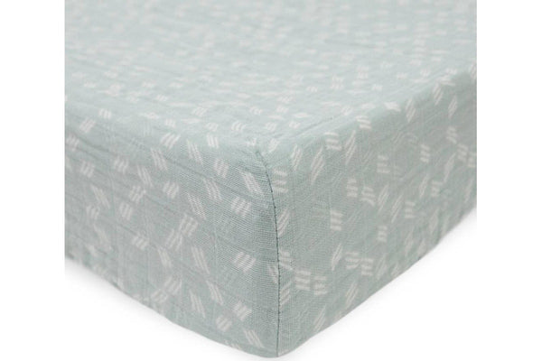 Little Unicorn: Muslin Changing Pad Cover / Bassinet Sheet - Misty Field