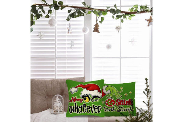 4Pcs Christmas Throw Pillow Case Cartoon Cushion Protector Cover Xmas Decor Style 1