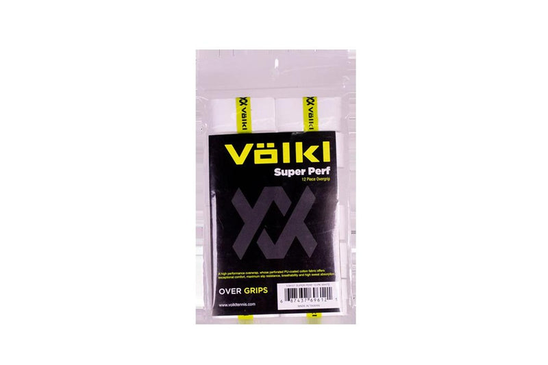 Volkl Super Perf 12 Pack Over Grips Tennis Bulk - White