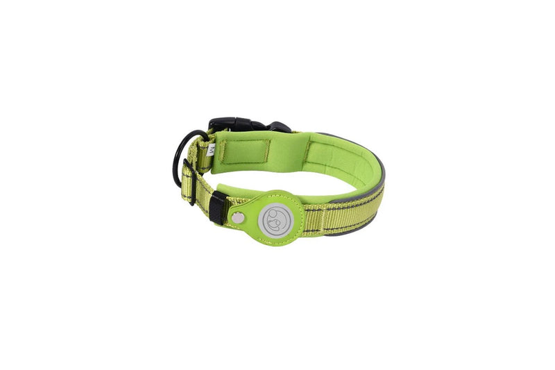 Pet Dog Collar with Airtag Protective Case Green