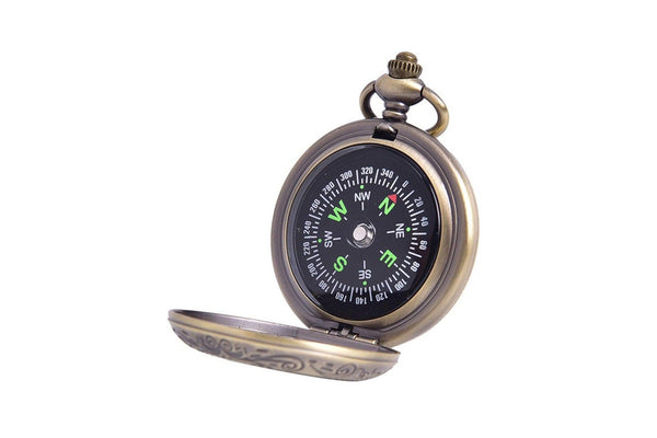 Vintage Bronze Compass Design Pocket Watch Retro Men's And Women's Statue Of Liberty - Standard