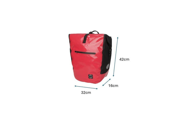 22L Red Waterproof Bike Rear Bag Pannier Frame Bicycle Back Seat Storage