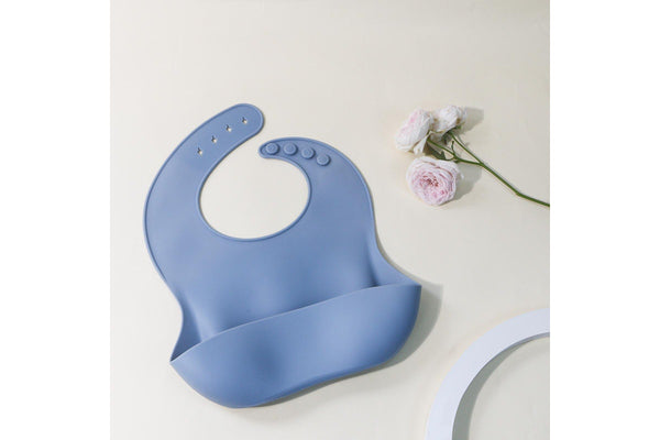 Baby Silicone Adjustable Bib - Blue