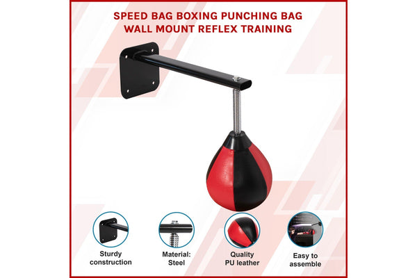 Speed Bag Boxing Punching Bag Wall Mount Reflex Training