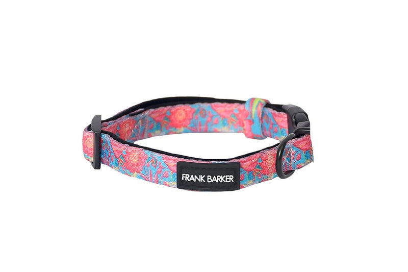 Frank Barker Adjustable 40-65cm Floral Dog Pet Collar Neck Strap w Clasp L