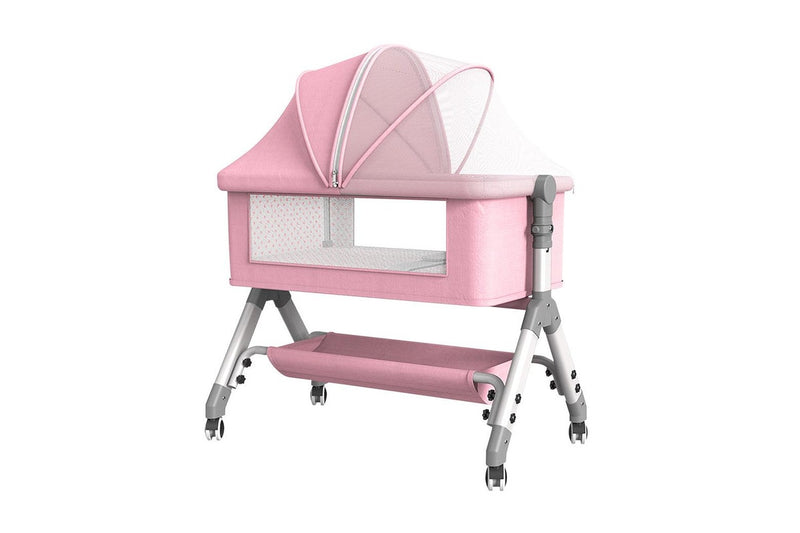 Bopeep Baby Cot Bed Crib Portable Bassinet Safety Fence Adjustable Bedside Pink