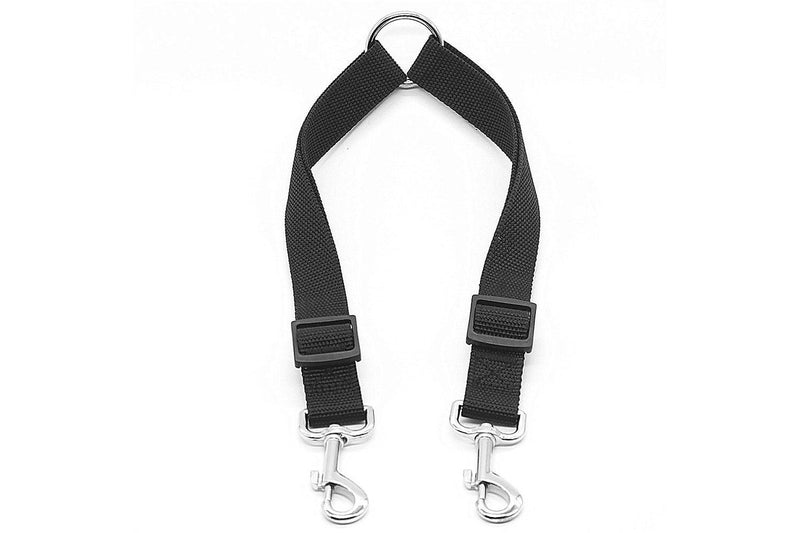 Adjustable Dual Dog Leash No Tangle Coupler Double Pet Puppy Leash Black