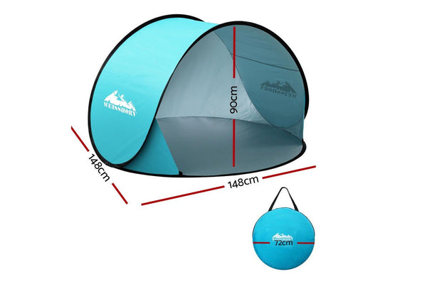 Weisshorn Pop Up Beach Tent Camping Portable Sun Shade Shelter Fishing - One Size