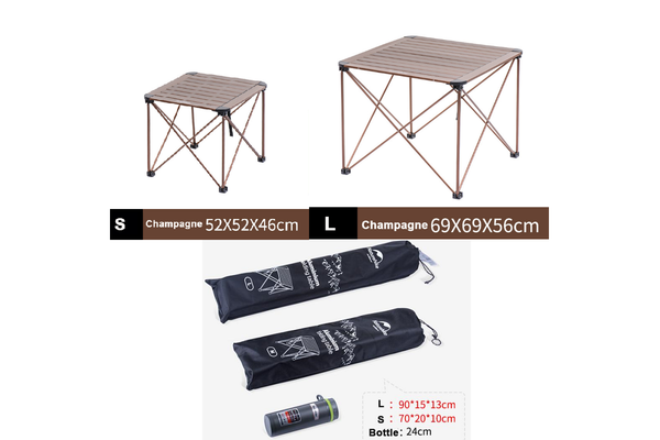 Champagne Naturehike Camping Hiking Picnic Aluminium Outdoor Folding Table - Small