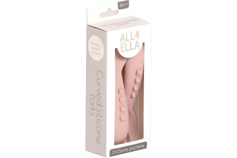 All4Ella: Comfy Grip Silicone Forks - Dusty Pink (2 Pack)