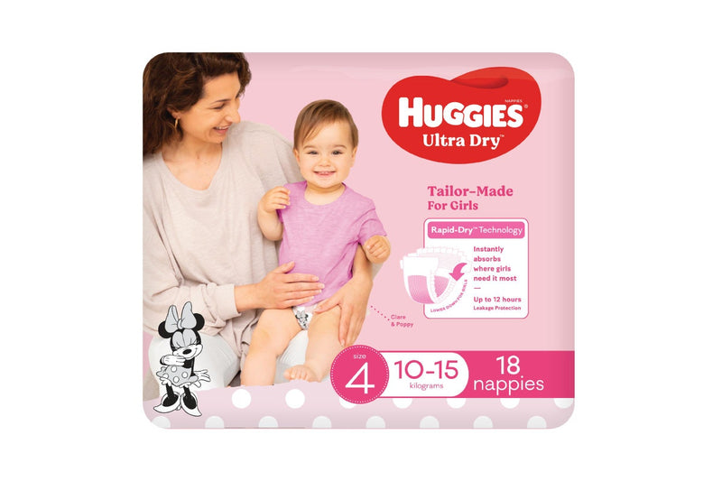 Huggies Ultra Dry Convenience Toddler Girl Nappies - Size 4