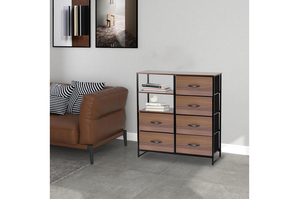 Ovela 6 Drawer Storage Chest With Shelf - Nordic Walnut