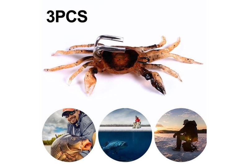 3 Piece Submerged Crab Hook For Ice Fishing 10cm 30g