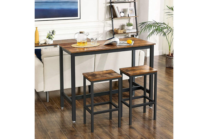 Vasagle Dining Bar Table Set - Rustic Brown