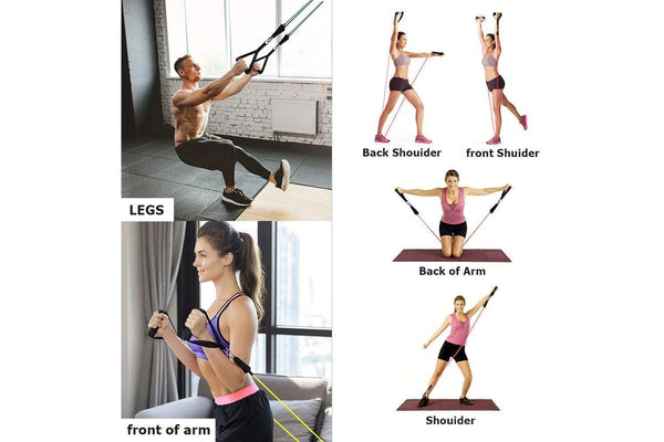 11Pcs Latex Resistance Bands Set Pull Rope Fitness Exercise Training Yoga Home Gym - Multicolour - Set Of 1