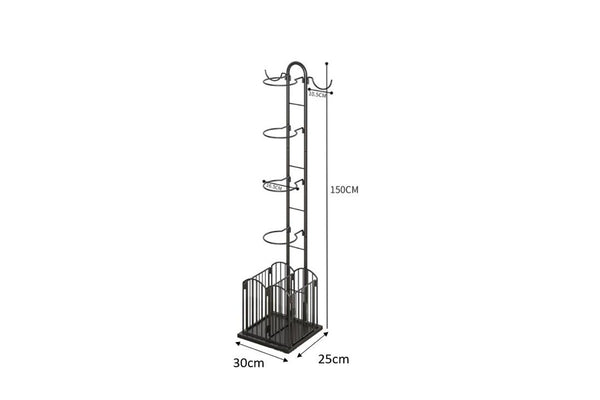 4 Tiers Sports Gear Storage Equipment Organizer Ball Storage Rack Basket