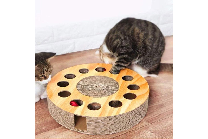 PETSWOL Cat Toy with Sturdy Scratching Pads and 2 Jingly Balls