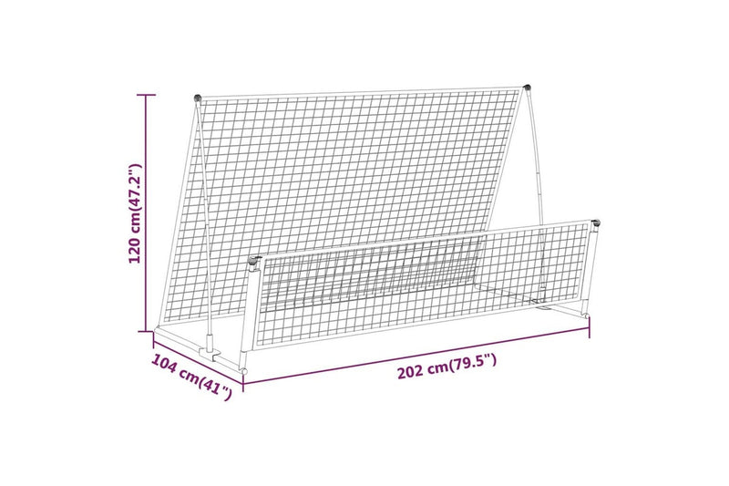 2 In 1 Soccer Rebounder Football Goal 202X104x120 Cm Steel