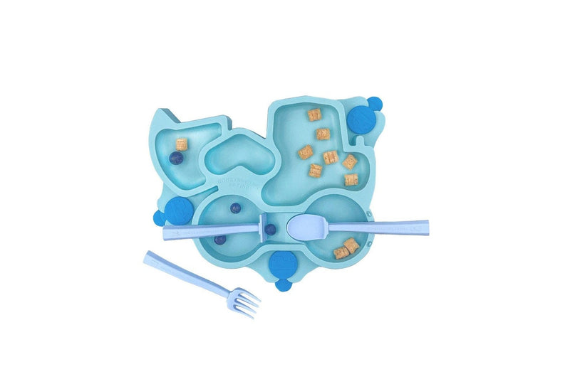 Constructive Baby: Truck Suction Plate and Cutlery - Teal