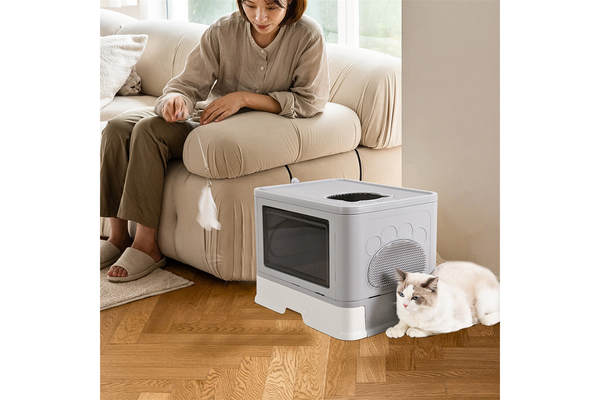 Stylish Cat Litter Box Enclosure With Portable Scoop Drawer