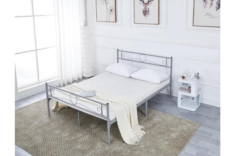 Fraser Country Double Metal Bed Frame - Grey