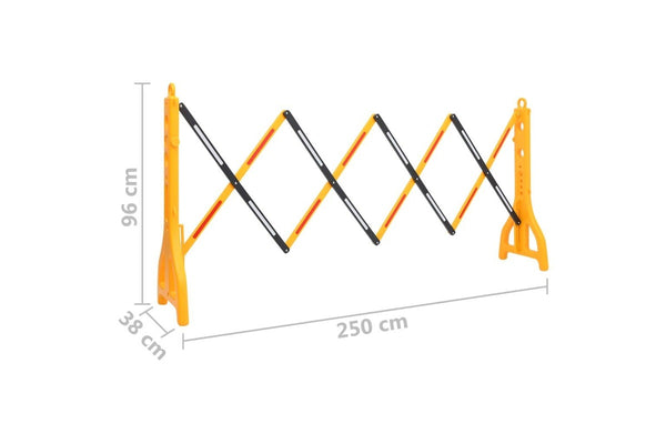 Folding Traffic Barrier Yellow And Black 250X38X96 Cm Opbknn