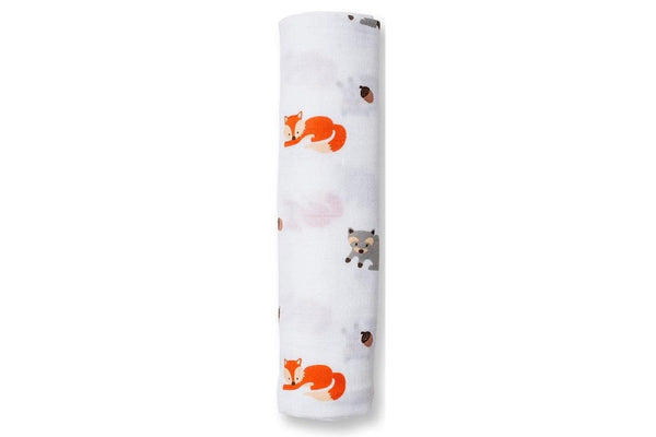 Lulujo: Muslin Cotton Swaddle - Forest Friend