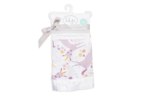 Lulujo: Muslin Security Blanket - Unicorn (2 Pack)