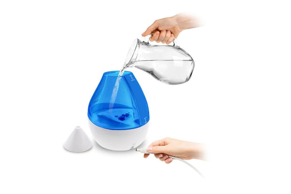 Crane: 4 in 1 Top Fill Drop Humidifier with Sound Machine - Blue/White