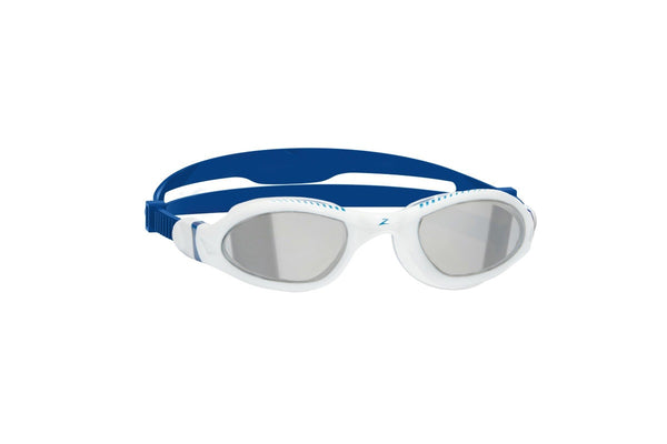 Zoggs Unisex Adult Tiger LSR+ 2024 Racing Swimming Goggles (Titanium/White/Blue) (One Size)