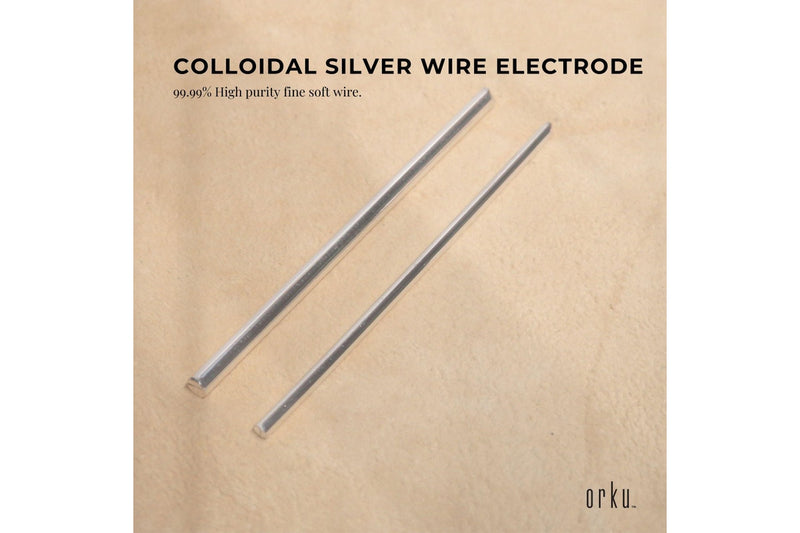 2x 7" Silver Rods 12 Gauge 99.99% High Purity Fine Soft Wire Colloidal Electrode