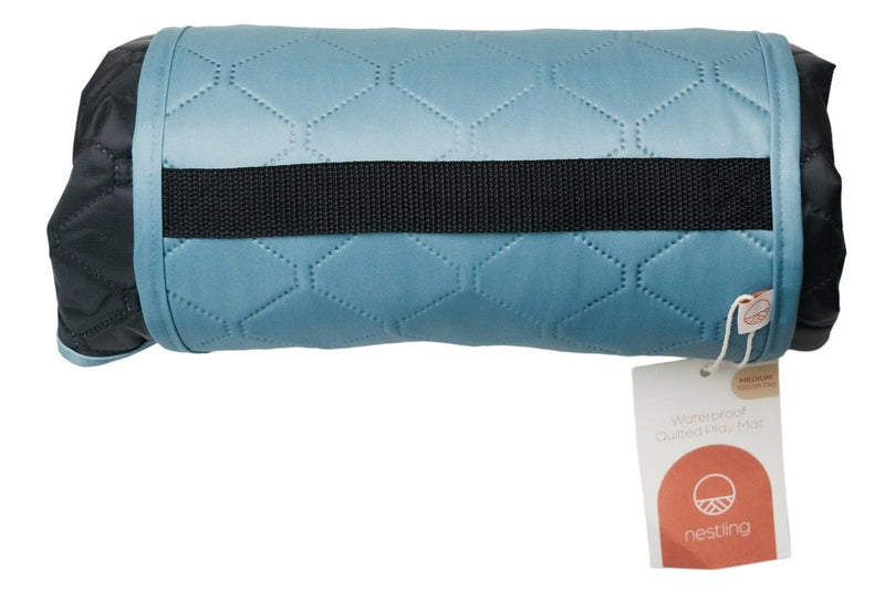 Nestling: Medium Waterproof Quilted Play Mat - Denim