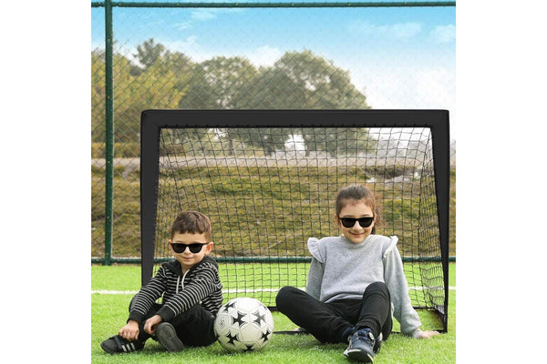 Portable Kids Soccer Goal Net Quick Set-up Training Equipment for Backyard Soccer Black